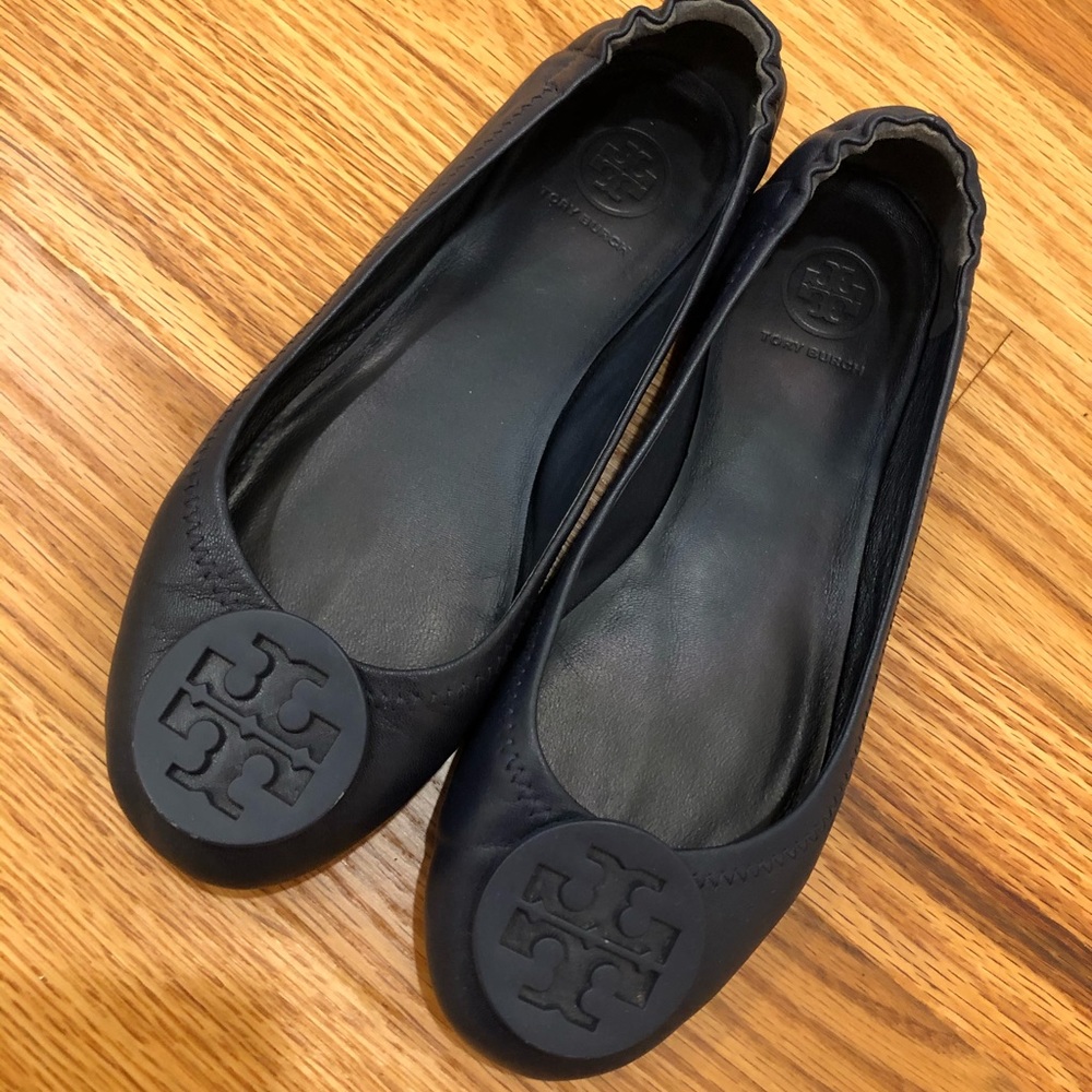 Tory Burch Navy Ballet Flats